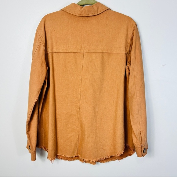 Gentle fawn Camel Button Up Raw Hem oversized Jacket Women Size XS - Picture 9 of 14